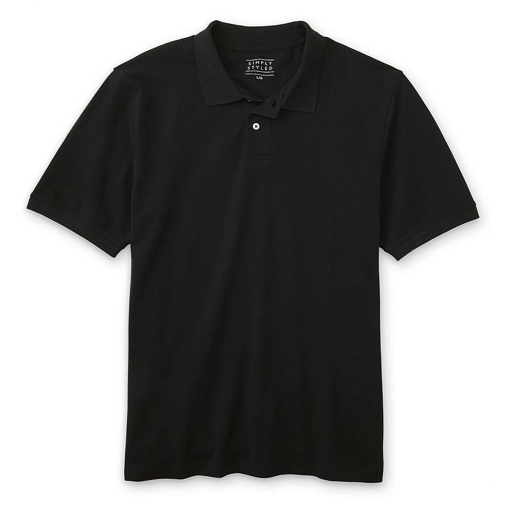 【SATUR】25SS/送料関税込み/人気 ★Basic Pique Polo T-Shirt★ Simply Styled Stretch Pique Black SS Polo Shirt Mens Size XL