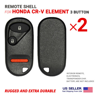 2X Remote Key Shell For Honda CR-V Element Insight with 3 Button
