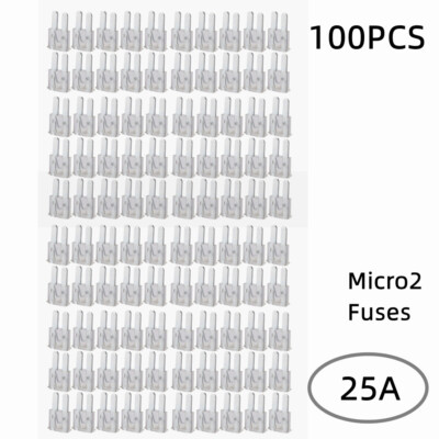 100PCS 25 AMP Automotive APT ATR Micro2 Blade Fuses M2 25A