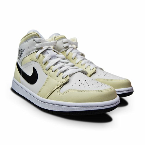 Pre-owned Nike Womens  Air Jordan 1 Mid - Bq6472 121 - Coconut Milk Black In White