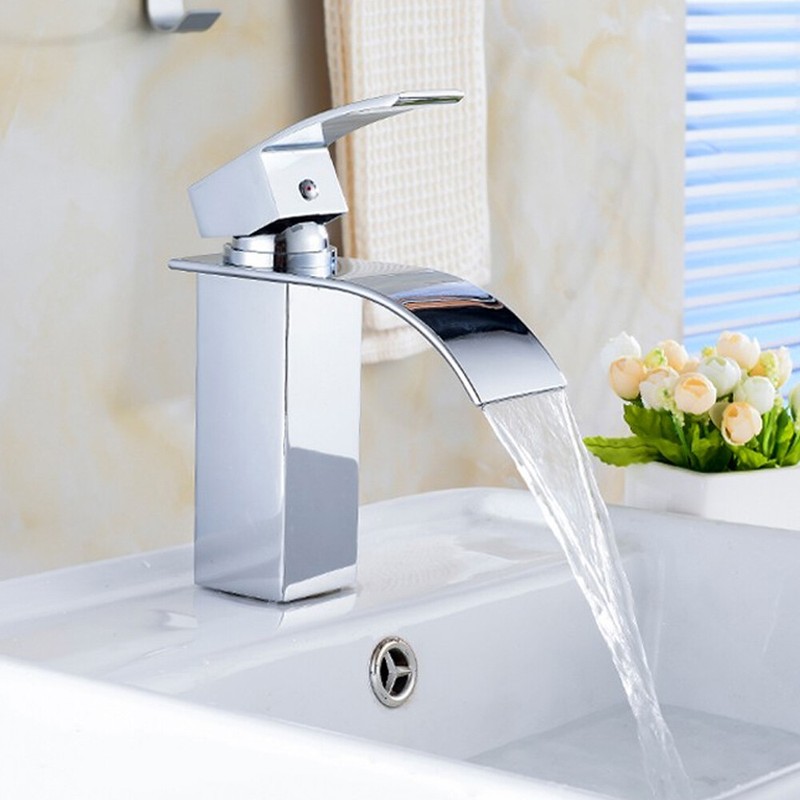 Wasserhahn Waschbecken Einhebelmischer Waschtischarmatur Wasserfall WC