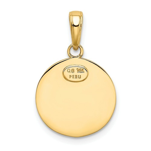 Pre-owned Pricerock 14k Yellow Gold Polished Saint Christopher "protect Us" Religious Medal Charm