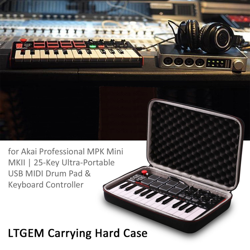 LTGEM Travel Hard Carrying Case for Akai Professional MPK Mini MKII & MPK