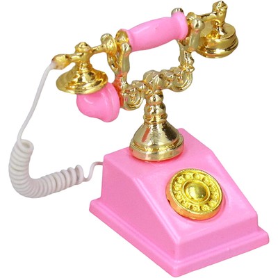  Micro Phone Model Toy Mini Doll House Telephone Statue Decorative Child