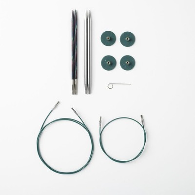 Try It Wood and Stainless Steel Interchangeable Knitting Needle Set - US 6 an...