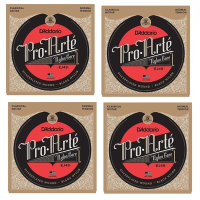 D'Addario EJ49 Pro-Arte Black Nylon Classical Guitar Strings Normal Tension