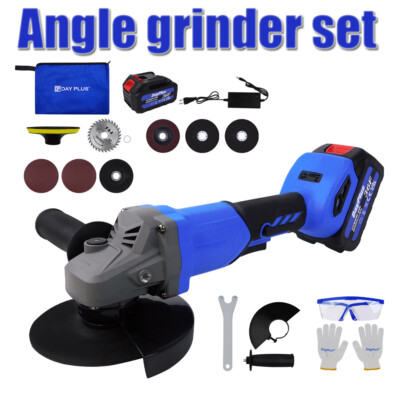 Cordless Angle Grinder with 6Ah Battery and Charger & Disc Kit Power Tool Sander