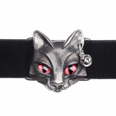Alchemy Gothic BASTET Goddess Choker, Bast Cat Head Face Fashion, P817 Halloween