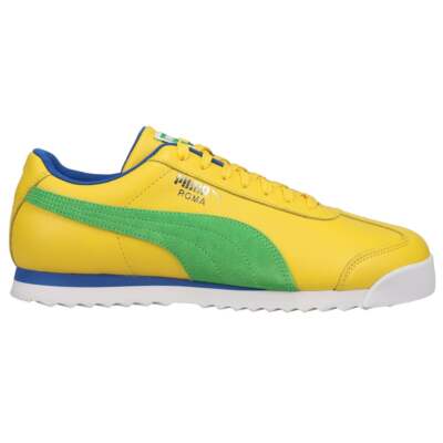 

Мужские желтые кроссовки Puma Roma Brazil Lace Up Повседневная обувь 383643-01, Желтый, Puma Roma Brazil Lace Up