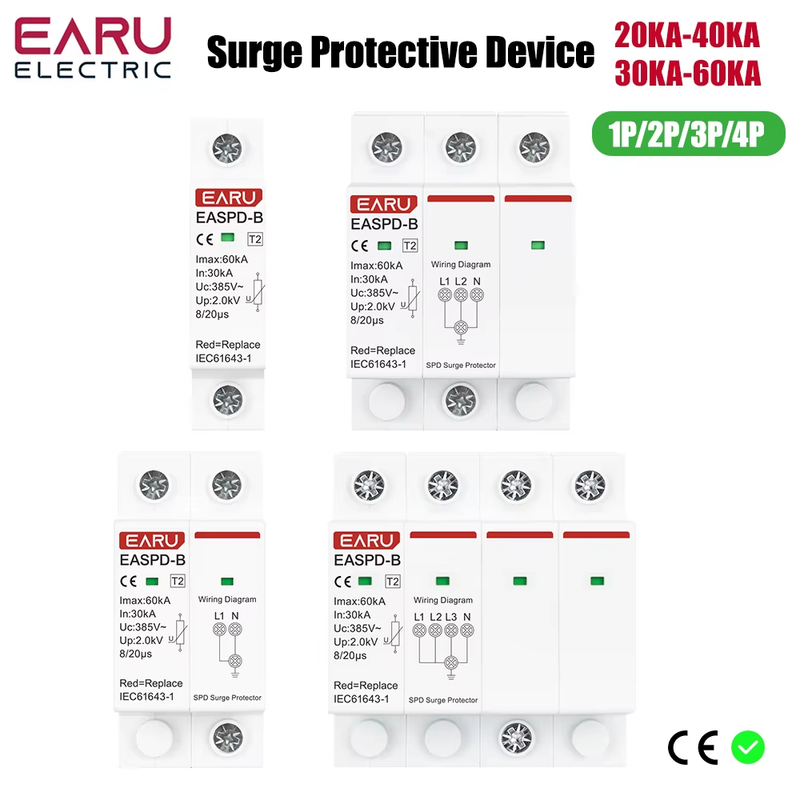 SPD Surge Protector Device Arrester Low Voltage House Surge Voltage Protection f