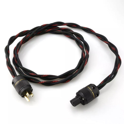 7N OFC Silver Plated Cord HiFi Audio Power Cable US EU Schuko IEC AC Supply Wire