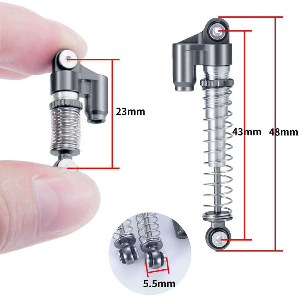 4PCS Threaded Shock Absorber Oil Damper for Axial 1/24 SCX24 RC Crawler Car
