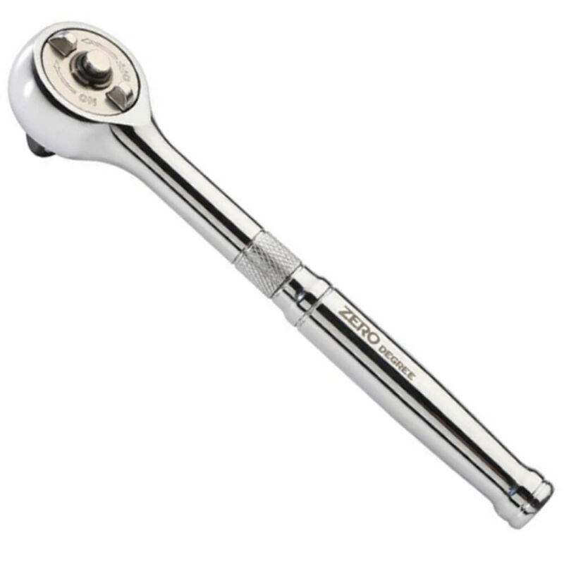 Zero Degree 1/2" Inch Drive Gearless Ratchet Nickel Plated 1" Turning Arc 38152