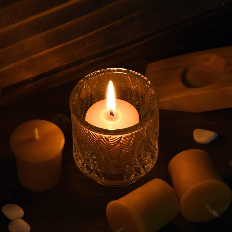 Pure Beeswax Votive Candles-4 Pack Natural Votives for Home Room Decor Party Wed