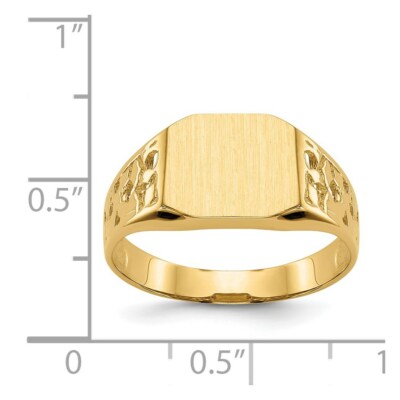 Pre-owned Superdealsforeverything Real 14kt Yellow Gold 9.0x10.5mm Open Back Men's Signet Ring S:9