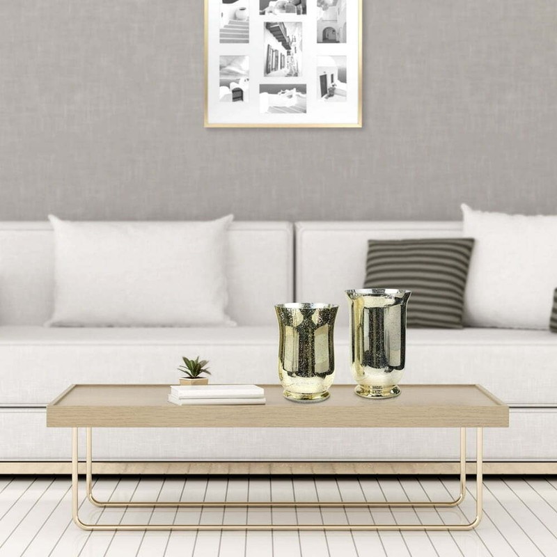 Sofia Home Medium Luxury Candle Holder &ndash; Beautiful Mercury Glass Design, Gold