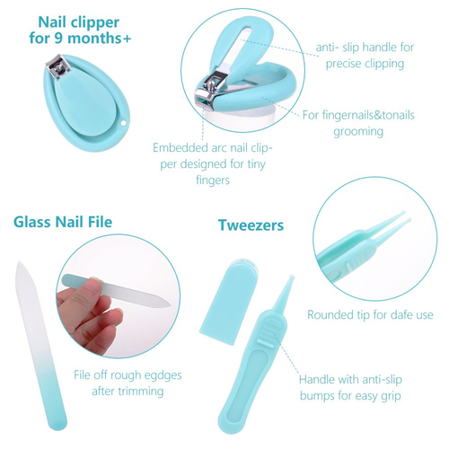 5 PCS Baby Grooming Kit Newborn Manicure Set Include 2 Safety Scissors,Nail with
