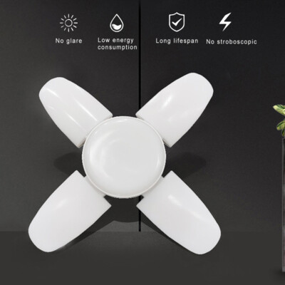 E27 LED Bulb Fan Blade Lamp Foldable Led Light Bulb 6500K For Home Ceiling Light