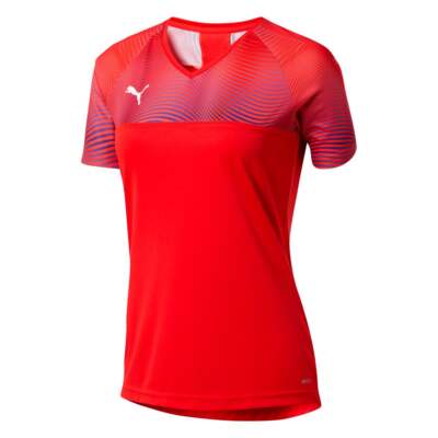 

Женская футбольная майка Puma Cup с V-образным вырезом и коротким рукавом, размер  704057-01, Красный, Puma Cup V Neck Short Sleeve Soccer Jersey