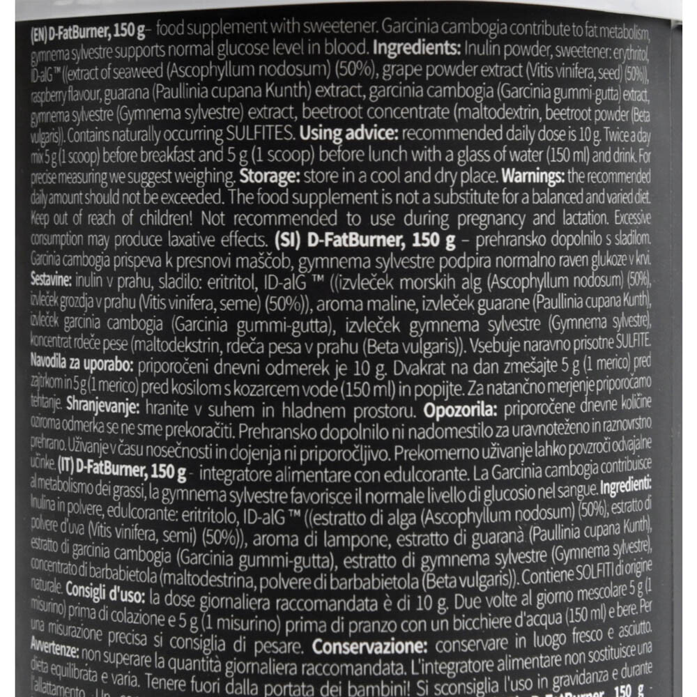 Nature's Finest D-FatBurner 4-in-1 Vegan Weight Loss Support with Inulin 4x150g - Picture 10 of 10