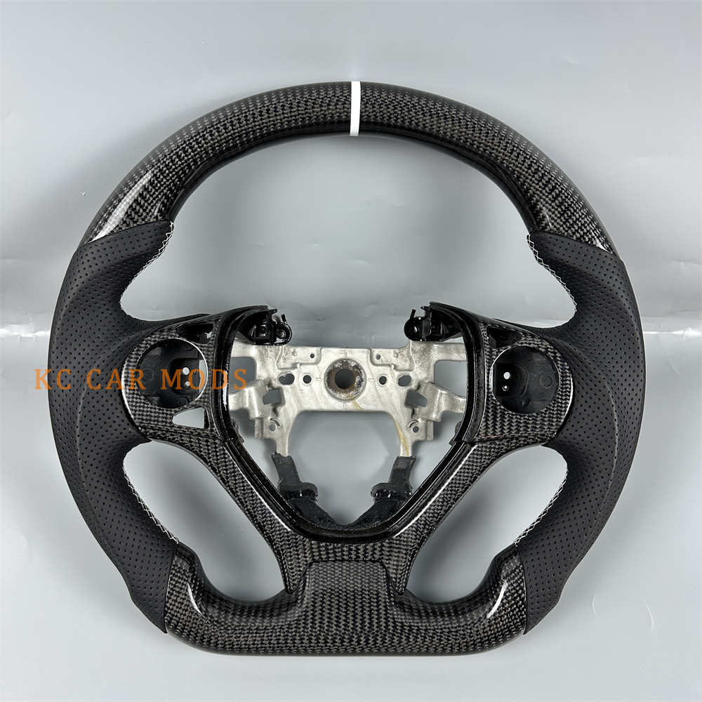 Custom Carbon Fiber Black Leather Steering Wheel for 2013-2015 Honda Civic