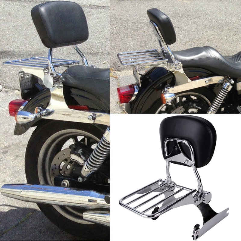 Detachable Backrest Sissy Bar with Luggage Rack For Harley Dyna