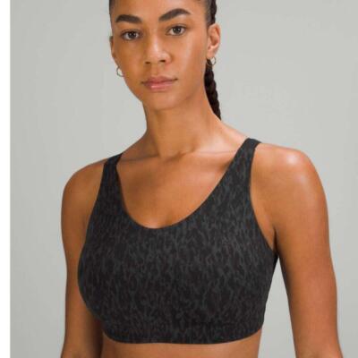 NWOT Lululemon In Alignment Bra Leopard Print Light Support, D G Cups Size 8/10