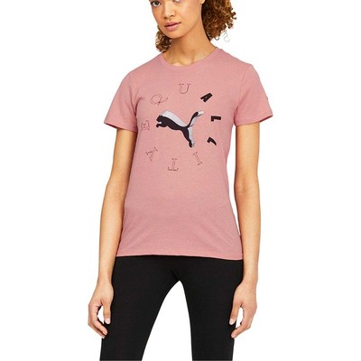 

Футболка с круглым вырезом и коротким рукавом Puma Equality Marble Cat, женская, размер , повседневная футболка, Розовый