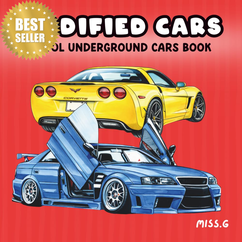 Modified Cars Coloring Book: Relaxing & Detailed Designs of Tuned Cars, JDM, Dri
