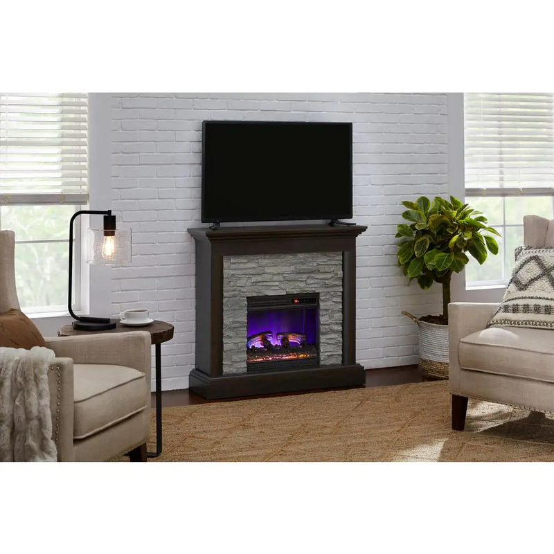 With Gray Faux Stone In Weathered Brown
