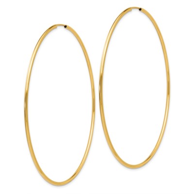 Pre-owned Superdealsforeverything Real 14kt Yellow Gold Endless Hoop Earrings