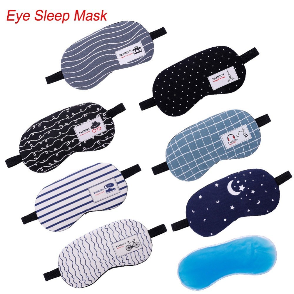 Sleeping Mask Eyepatch Soft Eye Sleep Mask Fashion Striped Moon Style Creative