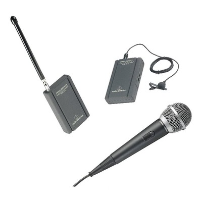 Audio Technica VHF TwinMic System with Battery Powered Receiver and Transmitter