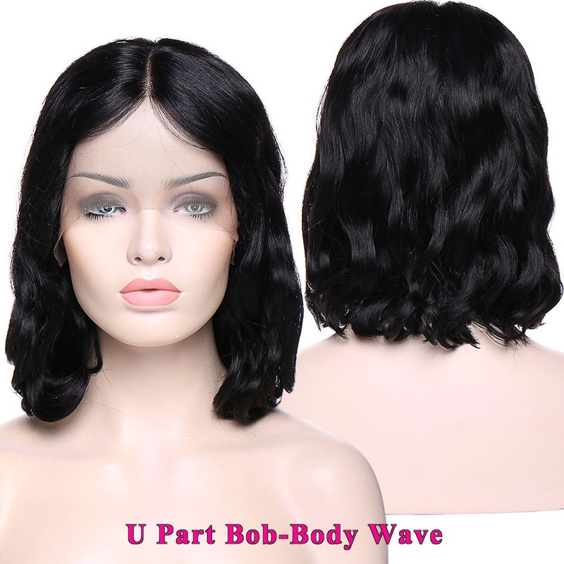 Hot Glueless Short Curly Bob Wigs Brazilian Virgin Human Hair Lace Front Wig Gkp