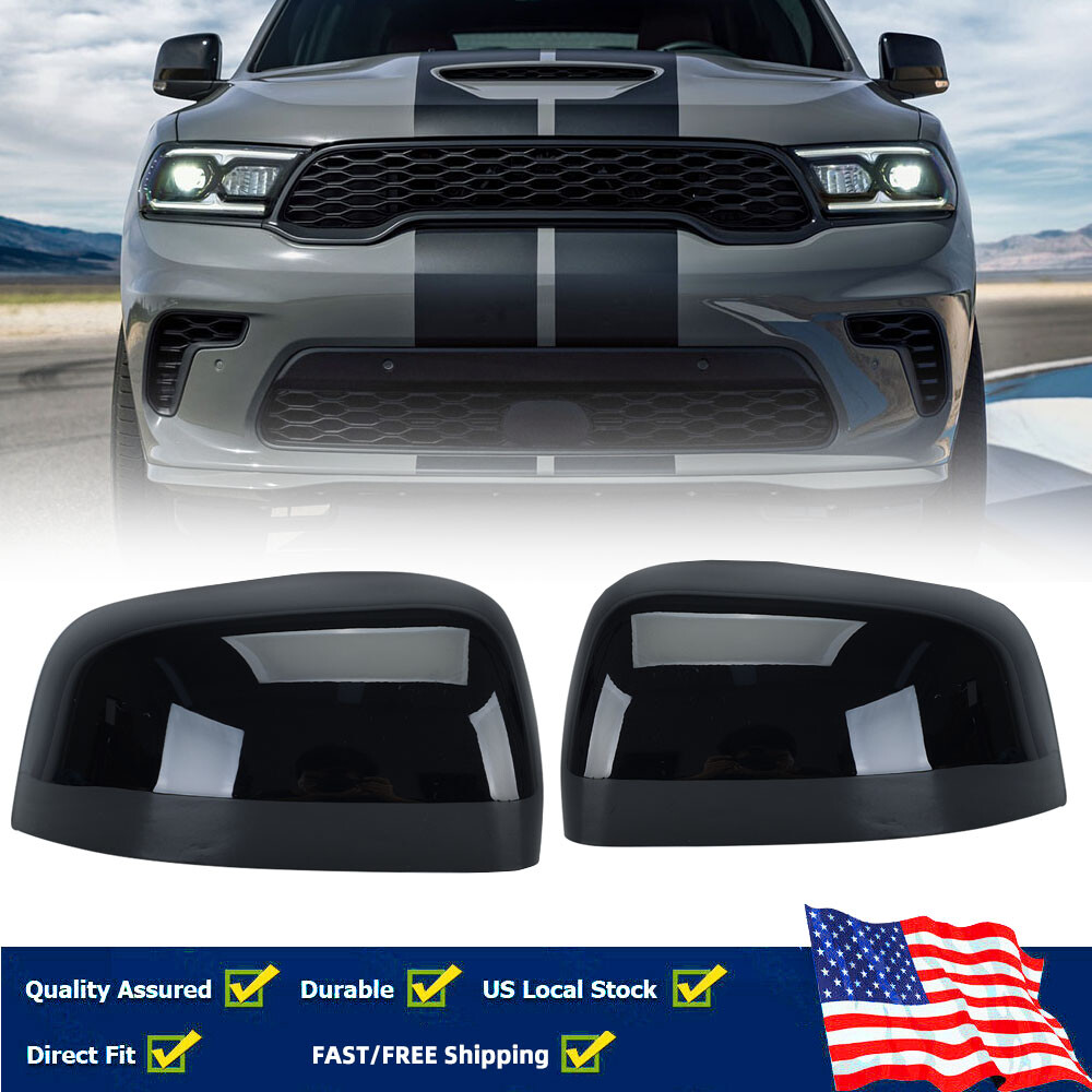 Пара глянцевых черных зеркал заднего вида, Замена крышки для Dodge Durango 11-23