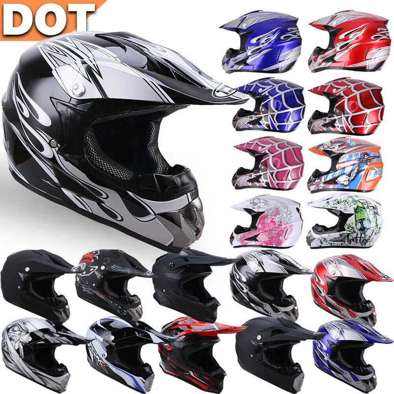 Dot Youth Kid Helmet Dirt Bike Atv Motocross Motorcycle Sxl Xxl