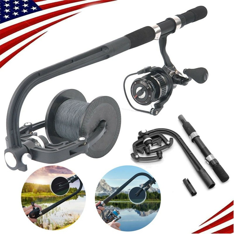 Fishing Reel Line Spooler Winder Machine Station System Spinning Casting Line US
