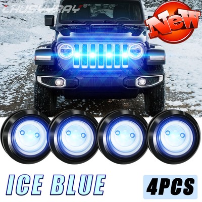 2024 NEW 4pcs 18mm front Headlight BLUE Eagle Eye Fog Daytime Running Light
