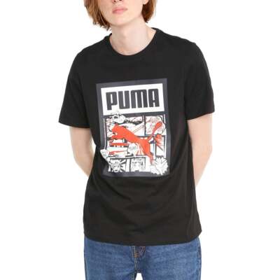 

Футболка Puma Graphic Box Logo Play с круглым вырезом и короткими рукавами мужская, размер , спортивная, Черный, Puma Graphic Box Logo Play Crew Neck Short Sleeve T-Shirt