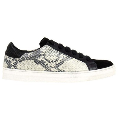 

Crevo CW1175-011 Womens Cardi Snake Lace Up Sneakers Shoes Casual -, Black;off white, Crevo Cardi Snake Lace Up