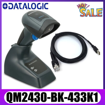 Datalogic QuickScan QM2430-BK-433K1 2D Wireless USB Barcode Scanner Kit W/ Base