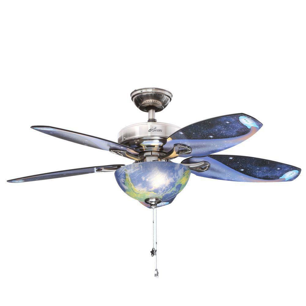 Details About Ceiling Fan Remote Child Kids Room Brushed Nickel Light Hunter Discovery 48 In