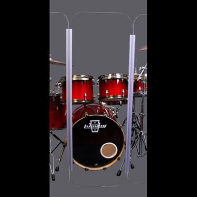 Drum Shield Six Panels 2ft. x 6 ft Panels w/ Deflectors 7ftTall w/ Living Hinges