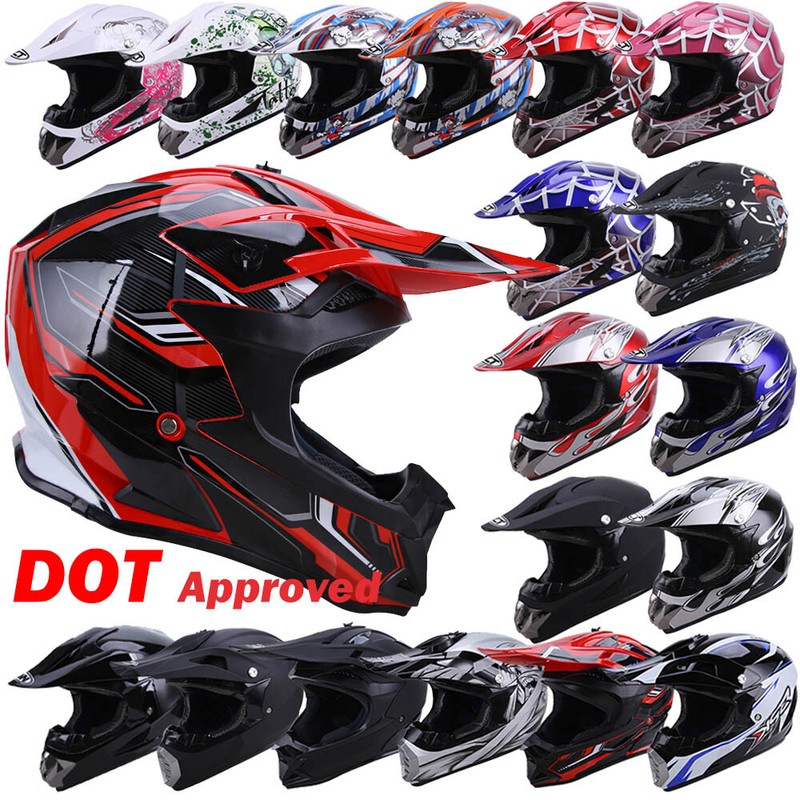 DOT Motocross Helmet Dirt Bike Offroad Mountain Hill MX ATV/UTV /Goggles/Gloves