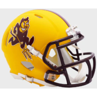 Arizona State Sun Devils NCAA Mini Speed Football Helmet Flat Yellow Sparky- NCA