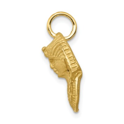 Pre-owned Superdealsforeverything Real 14kt Yellow Gold Satin Diamond Cut King Tut Charm