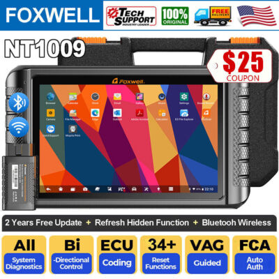 Foxwell NT1009 Full System Bidirectional Diagnostic Scanner TPMS ECU Key Coding