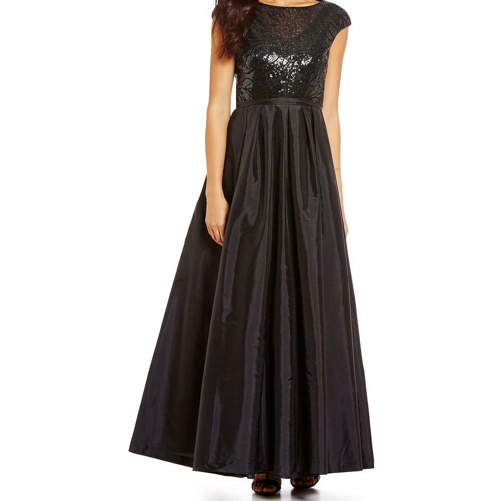 Calvin Klein NWT Красивое ЧЕРНОЕ платье из тафты с блестками, женский размер 6