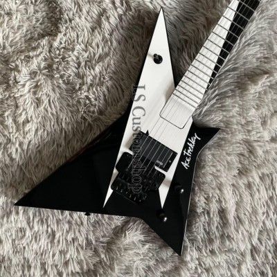 Wash Ace Frehley Electric Guitar Black&White Kiss AF 40 Solid Body FR Tremolo