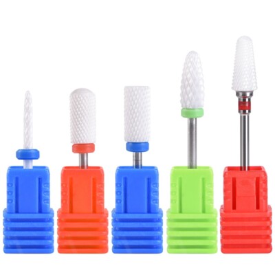 KADS 5 Pcs Ceramic Nail Drill Bits Set Milling Cutters Kit For Manicure Machine